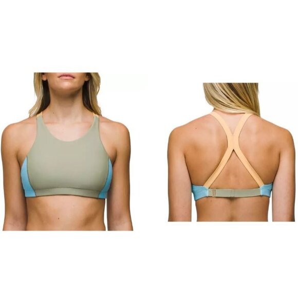 prAna Women's Baja Bound Swim Top Sweet Agave Color Block Size S NWT - Picture 1 of 7